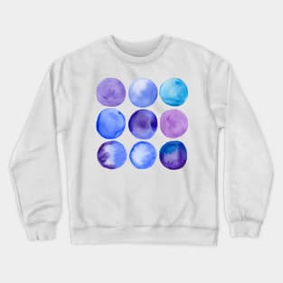 Watercolour blue dots Crewneck Sweatshirt